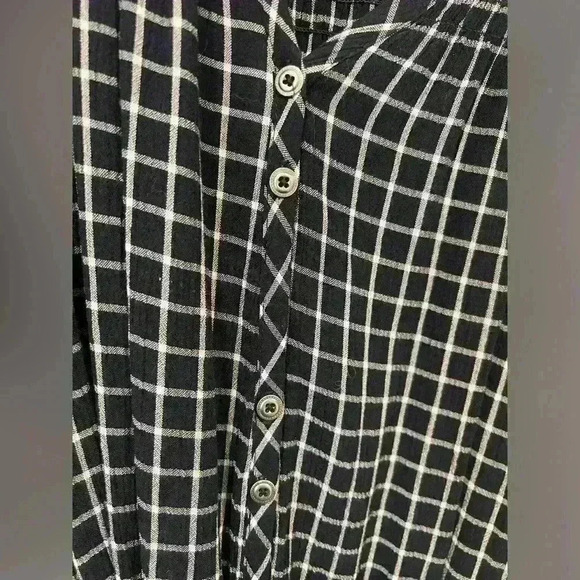 Anthropologie Maeve Dress women’s size medium blue & white check sash 3/4 sleeve - Picture 5 of 5